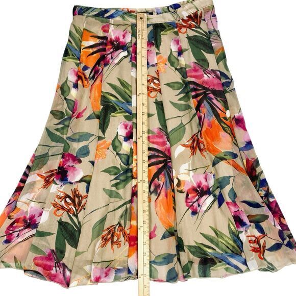 Elementz Midi Skirt Womens L Colorful Floral Flowy Bohemian Costal Core Beachy - Picture 10 of 12